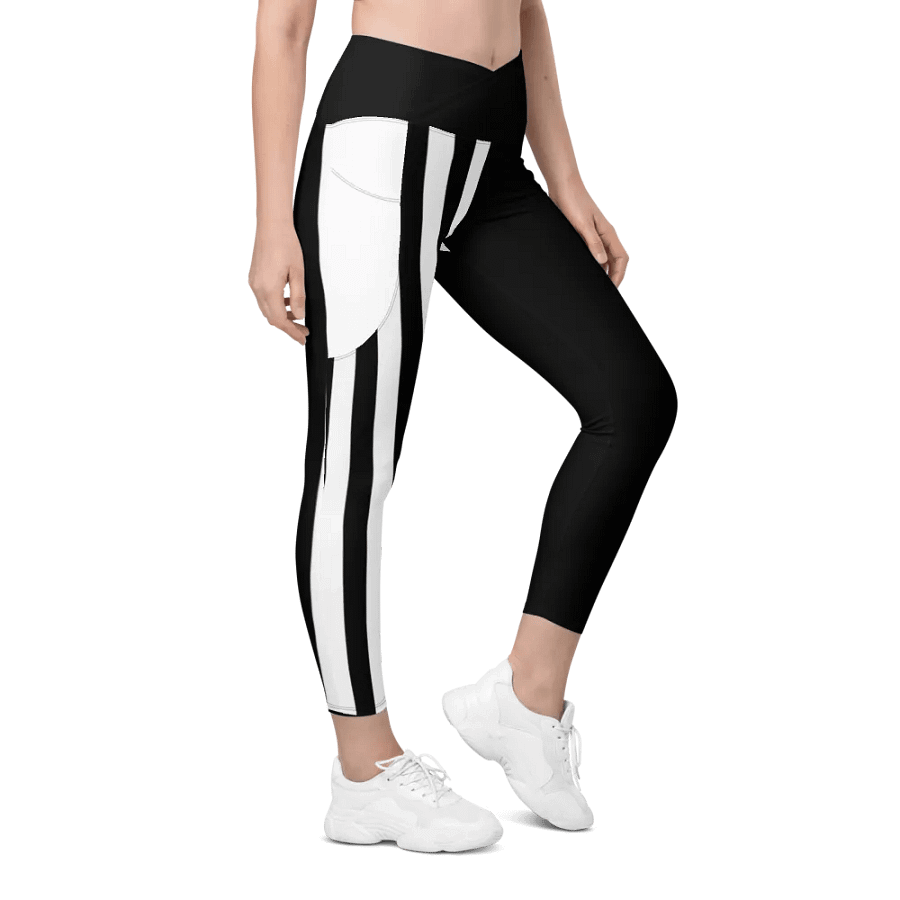 Striped crossover leggings with pockets product image (5)