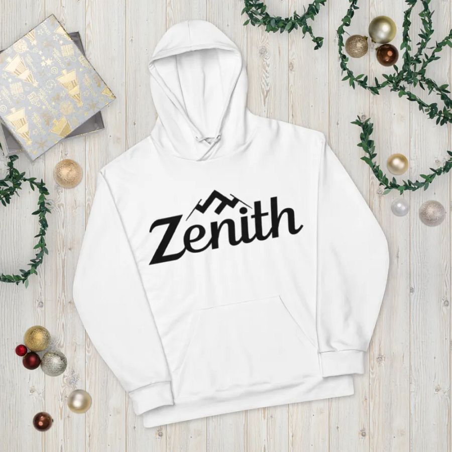 Zenith Recycled Unisex Hoodie with Mountain Peak Design - White product image (10)