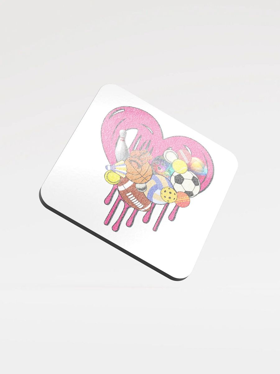 Heart Sports Assorted Drip Glossed Cork Coaster product image (1)