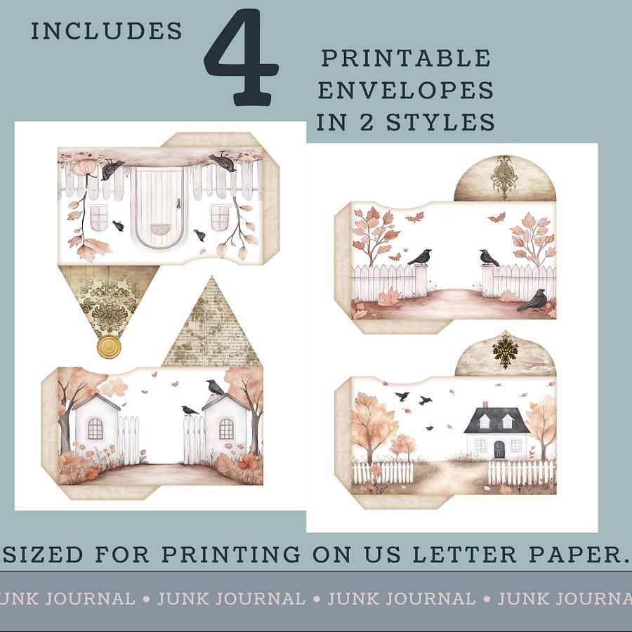 Autumn Crows - Printable Envelopes V4 product image (2)