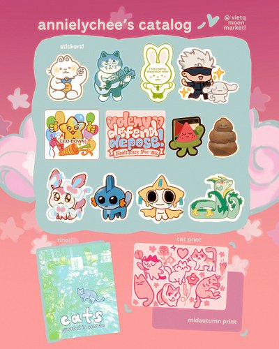 hey everyone, i’ll be tabling at vietq moon market this saturday! heres a lil preview of what i’ll be selling there <3 stop b...