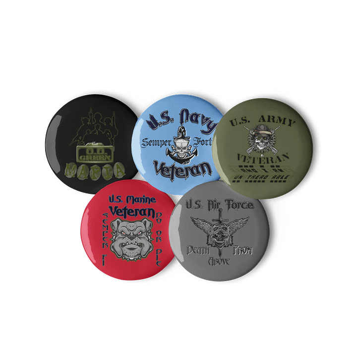 Veteran's badge Pin Button Set product image (3)