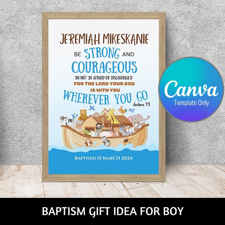 Noah's Ark Baptism Canva Template product image (1)
