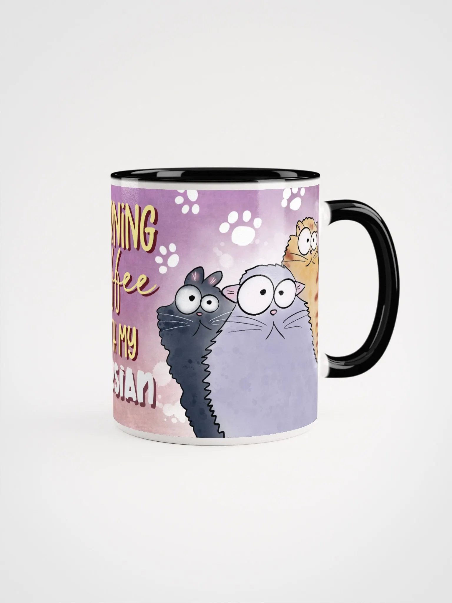 Morning Coffee With My Persian Cat Accent Mug product image (1)