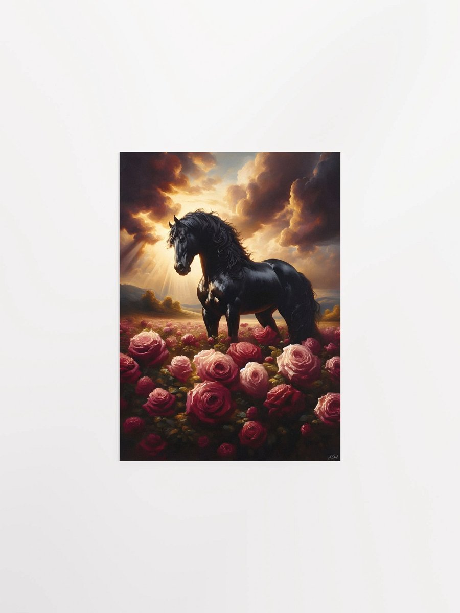 Majestic Horse and Rose Field Poster product image (3)