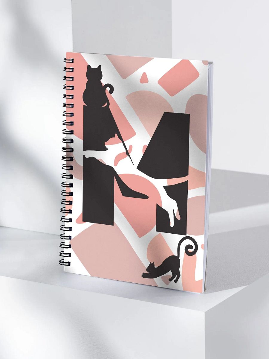 Monogram Letter M Cat Lover Geometric Pinks Notebook product image (4)