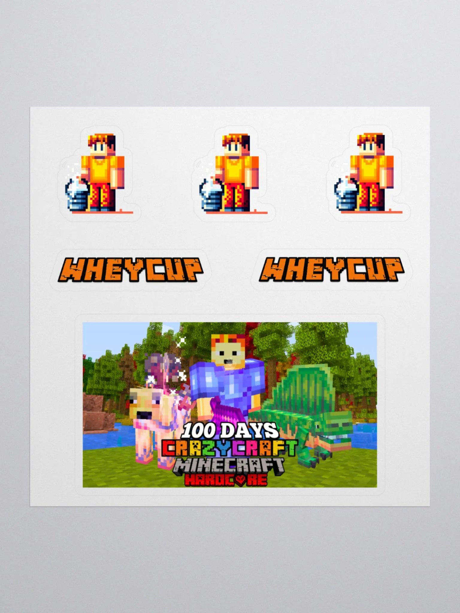 Wheycup CRAZYCRAFT 100 DAYS Sticker Sheet product image (2)