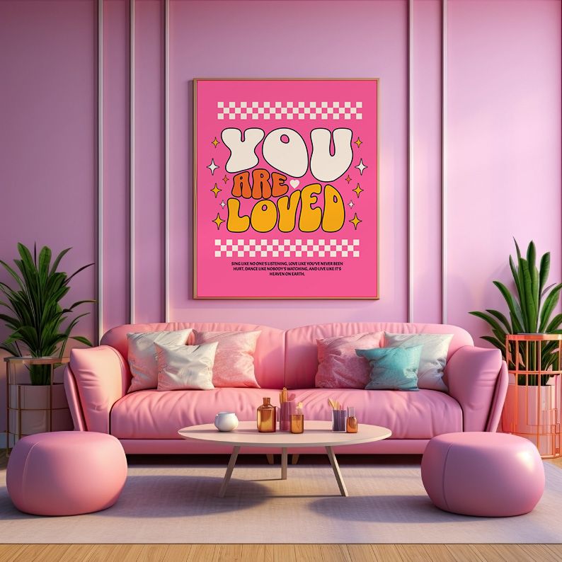 YOUR ARE LOVED Retro Typography Self-love Poster product image (4)