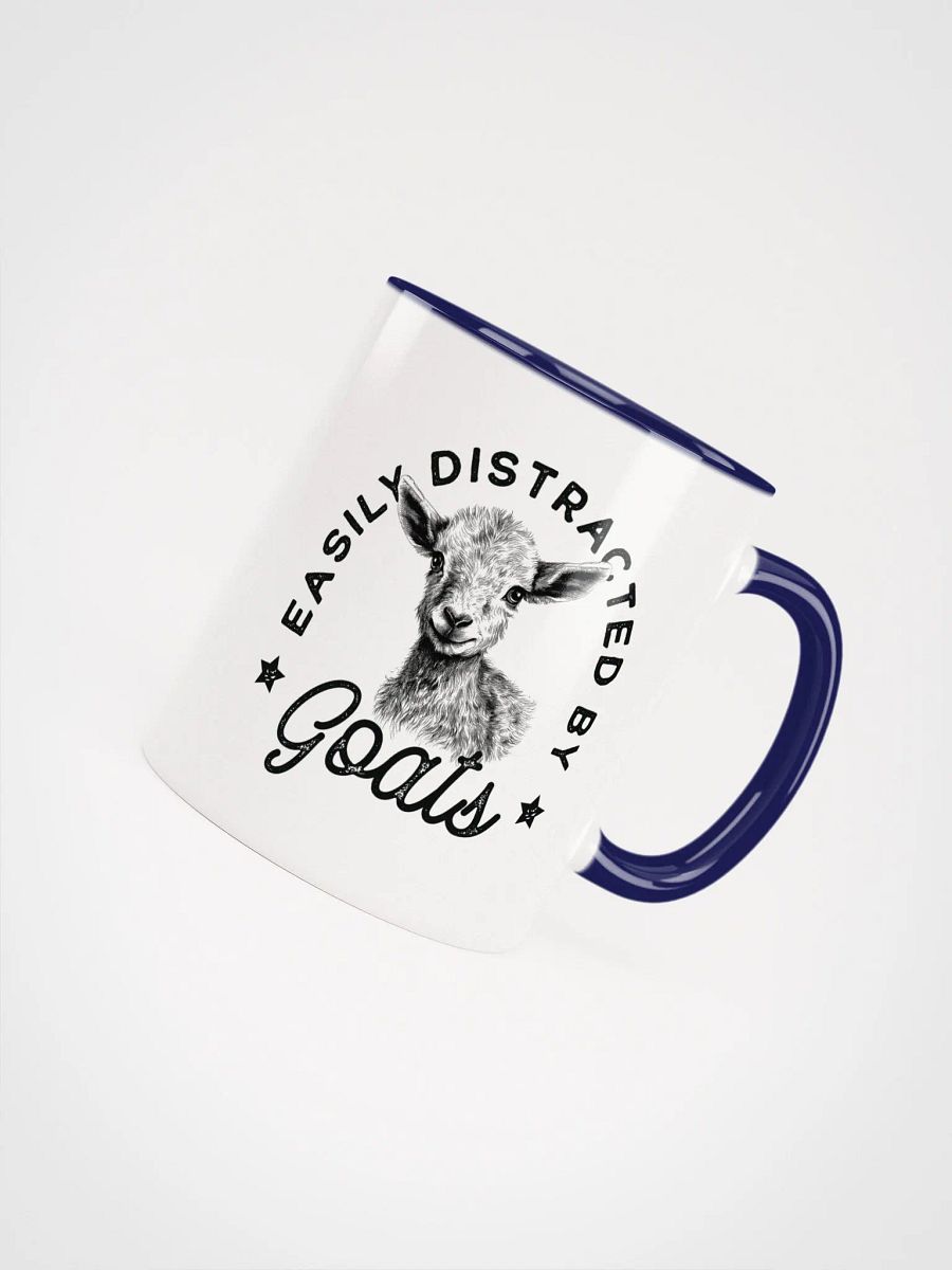 Easily distracted by goats" Ceramic Mug with color inside product image (2)