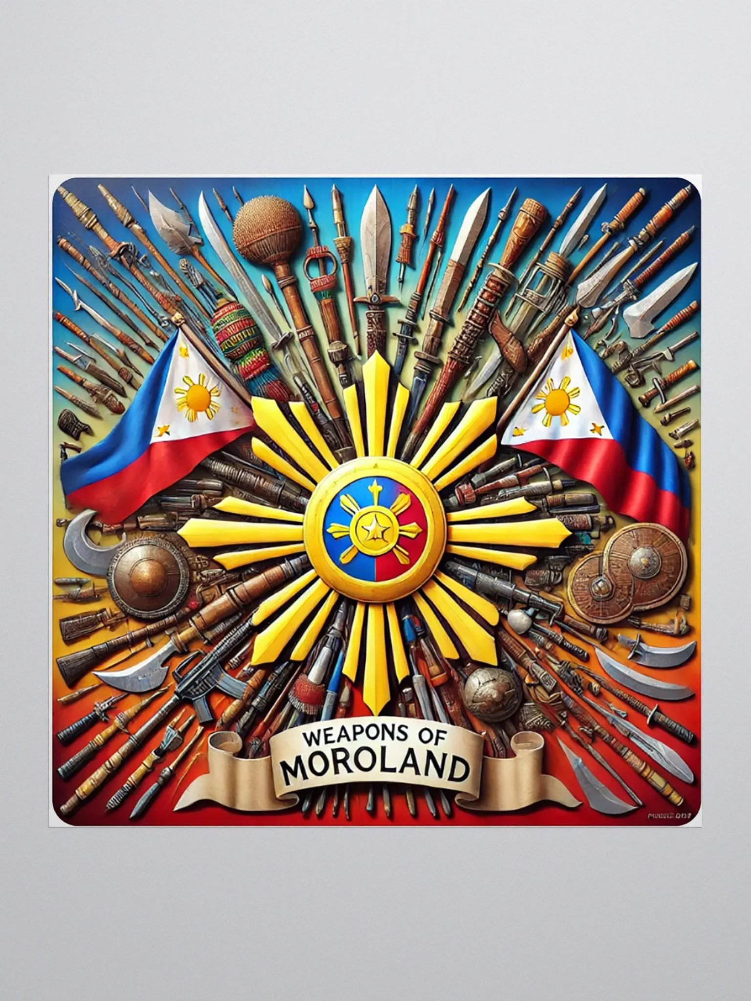 Weapons of the Moroland, Filipino Swords Rounded Square Decal Sticker Label for Car Decals and more product image (1)