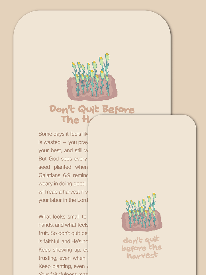 Don’t Quit Before the Harvest: Devotional + Bonus Wallpaper product image (1)