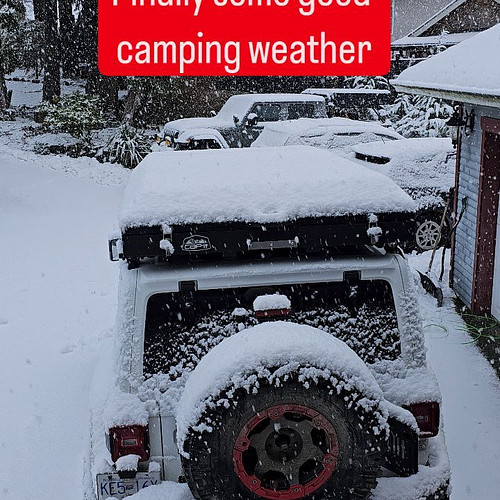 What is your favorite camping weather? I love the snow. Rain is ok. Warm is ok but usually fire bans on. Snow and bonfires 🔥🔥...