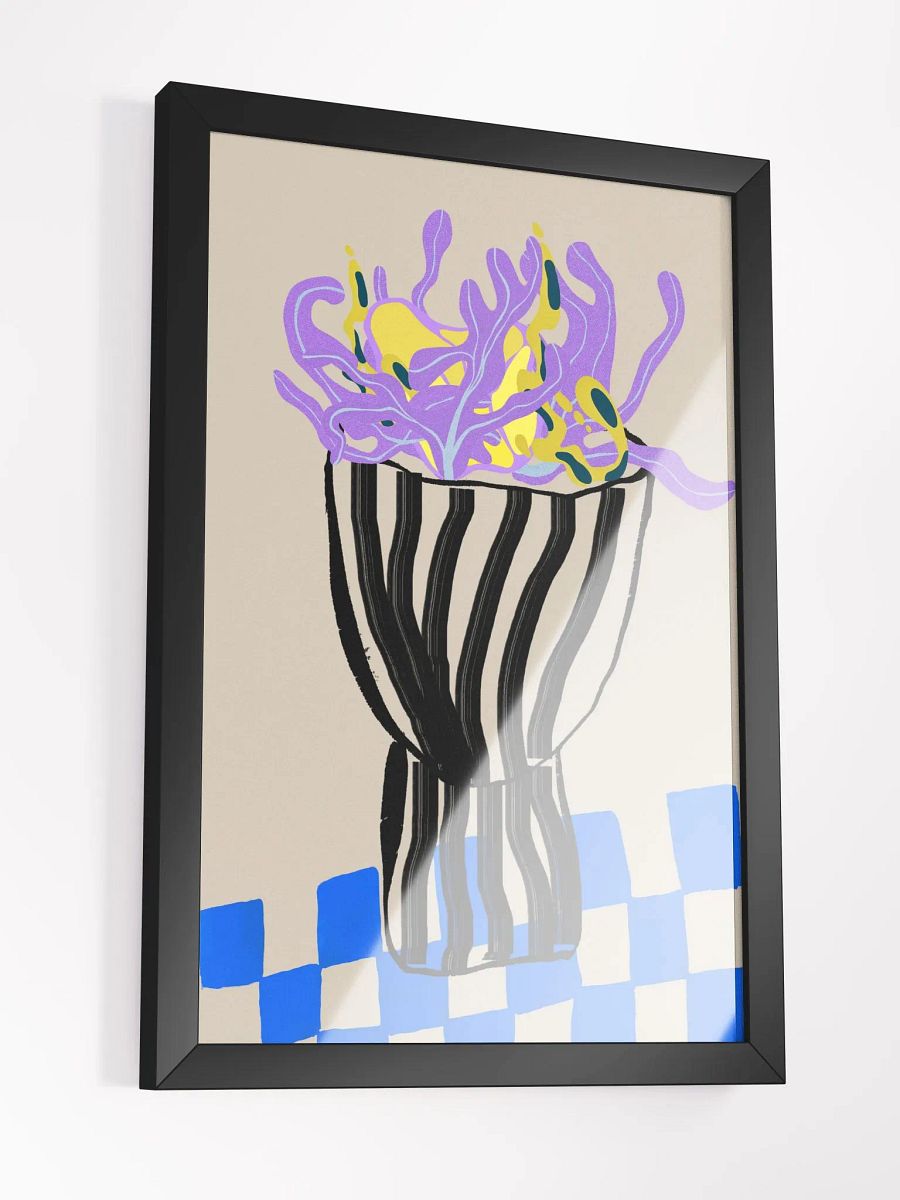 Swirling Vase Framed Matte Artwork | Elegant Abstract Floral Design | Modern Art with a Touch of Nature’s Beauty product image (5)