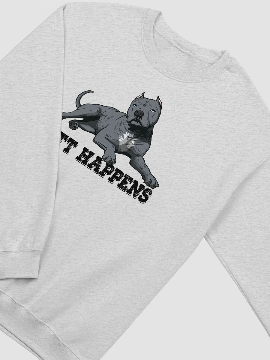 Pitt Happens Sweatshirt of a Pitbull Terrier (Cropped Ears - Blue) | Funny Shirt for Pitbull, Bully, and Staffordshire Terrier Paw-rents product image (26)