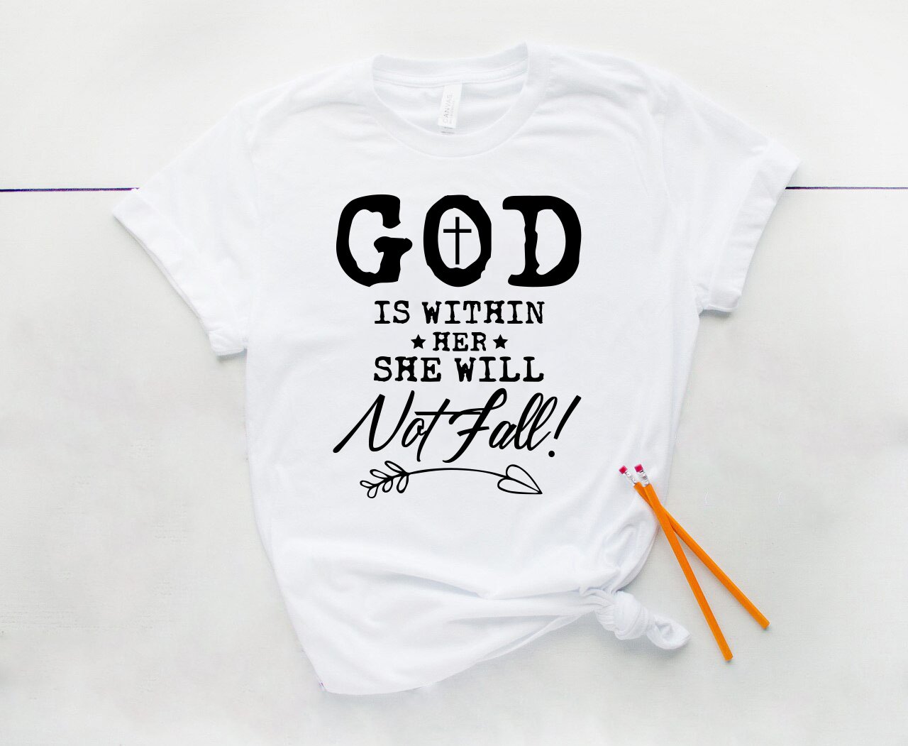 GOD IS WITHIN HER SHE WILL NOT FALL! T-SHIRT & MY PRAYER & GRATITUDE JOURNAL BUNDLE product image (2)