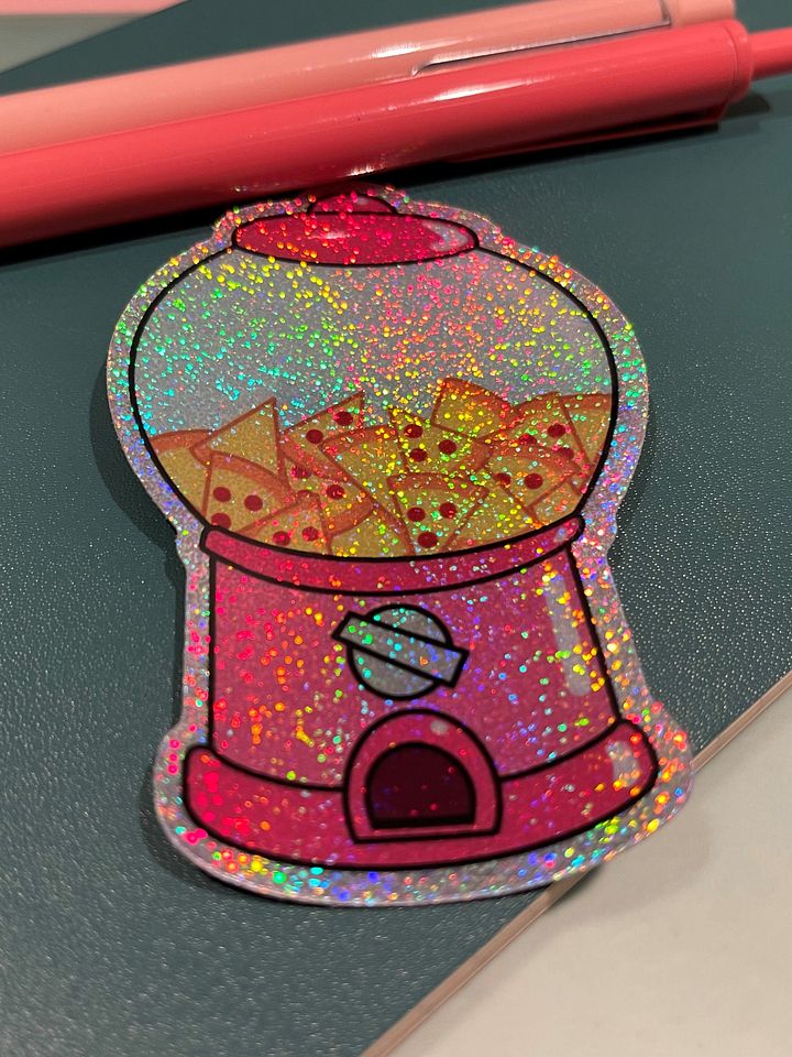 Holographic Pink Pizza Gumball Sticker product image (2)