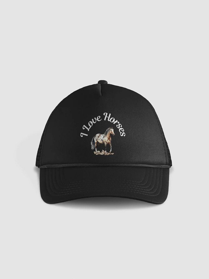 I Love Horses (0001) Valucap Foam Trucker Hat (Black) product image (1)