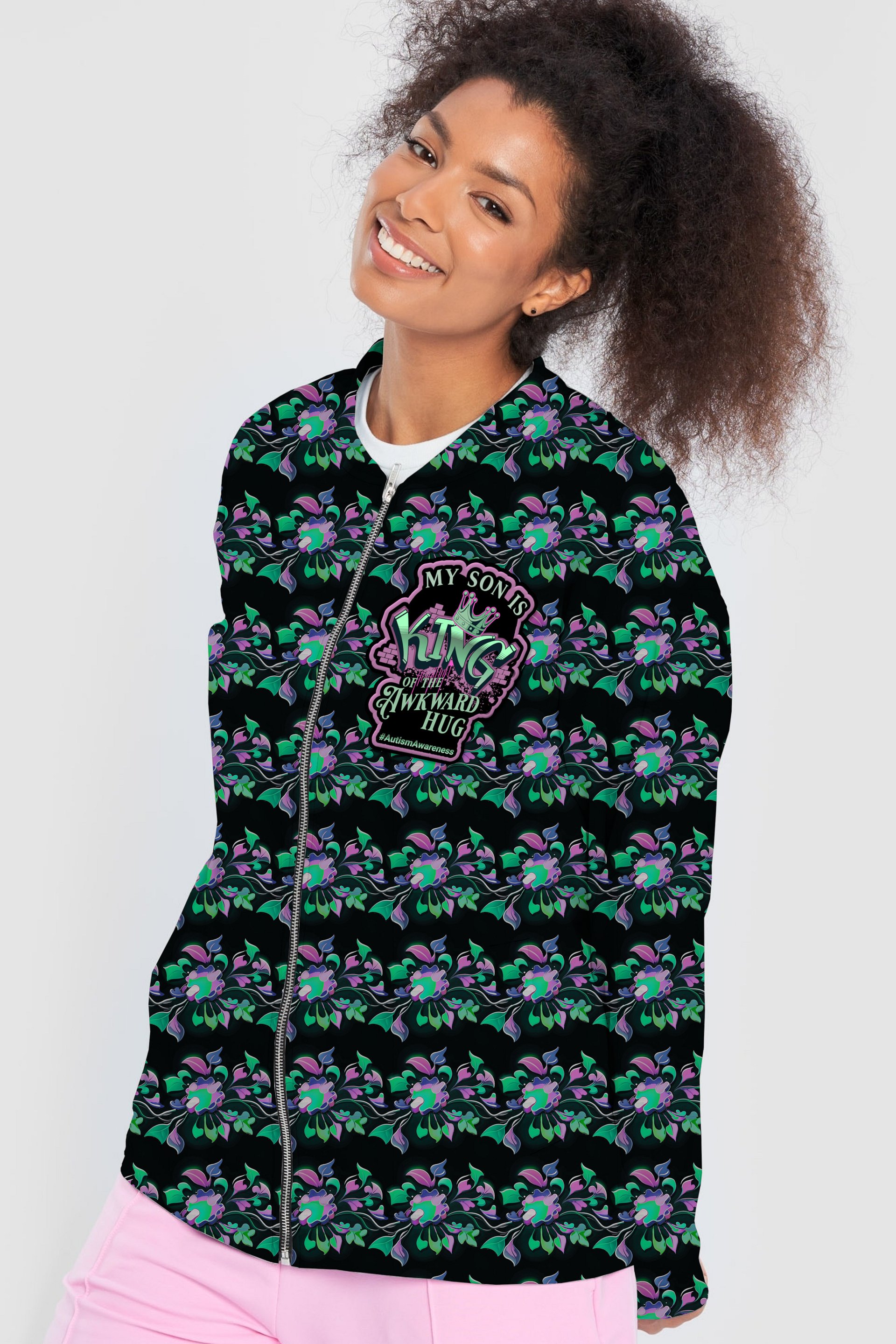 King of the Awkward Hug #AutismAwareness All Over Print Jacket product image (1)