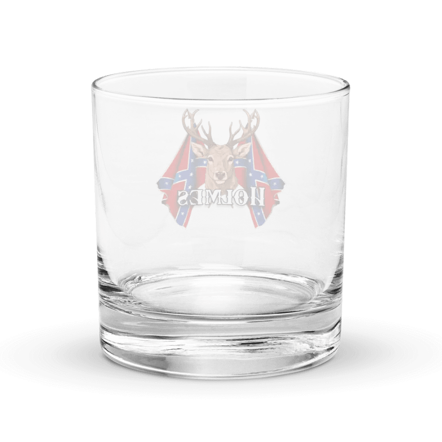 "Holmes" Last Name Rebel Redneck Deer - Rocks Glass product image (4)