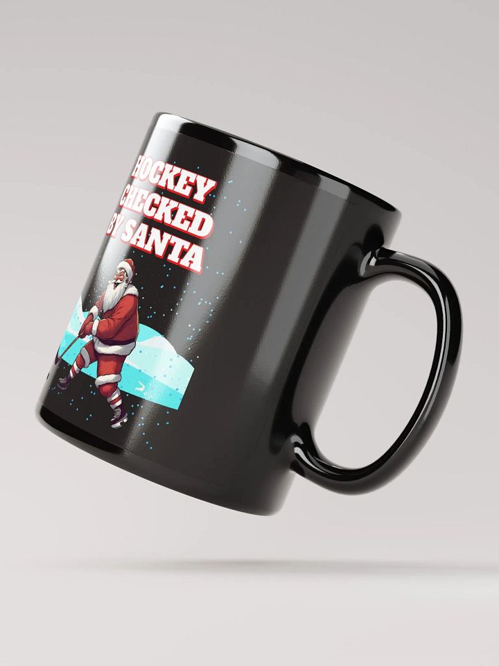 Hockey Checked By Santa Christmas Black Mug product image (3)