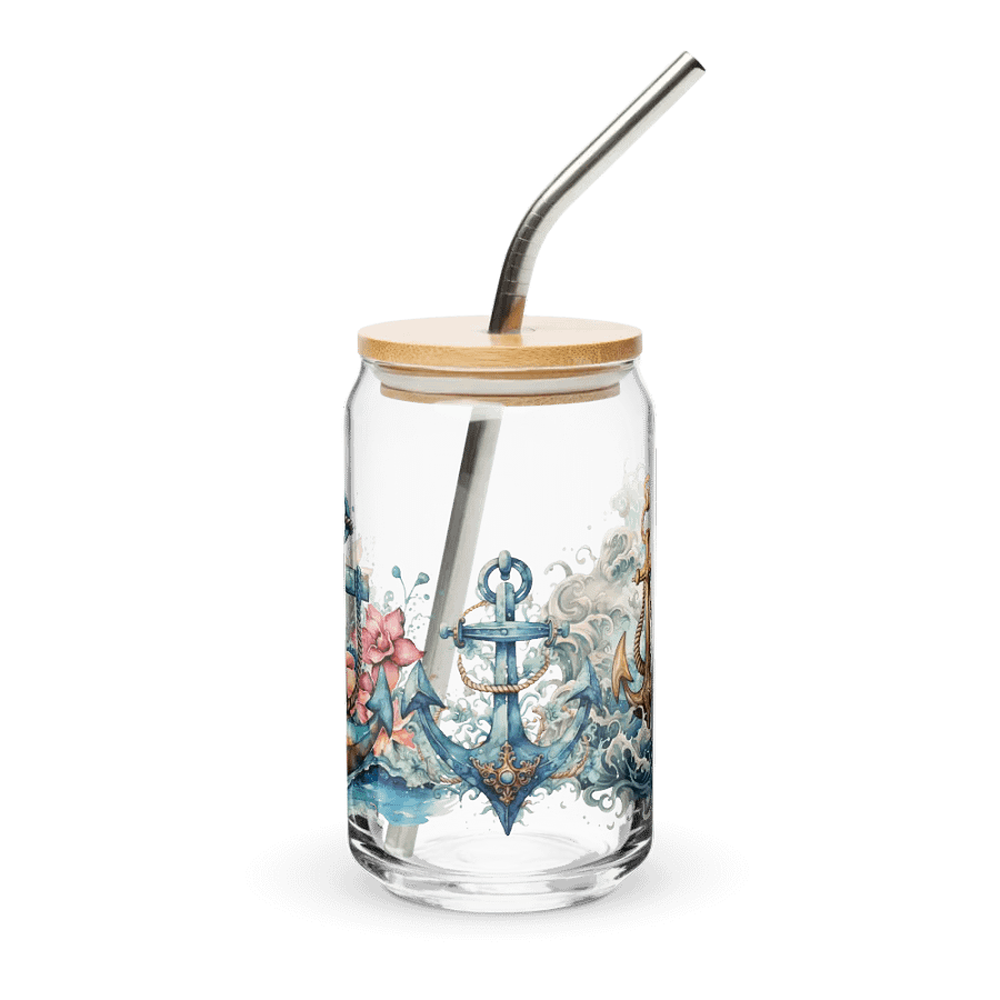 Anchors x3 Glass Can Sipper product image (1)