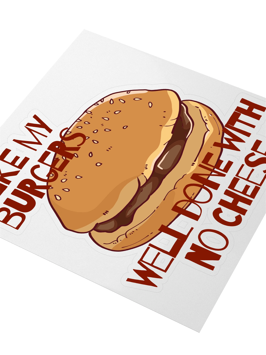 Well-Done Burger Kiss Cut Stickers product image (3)
