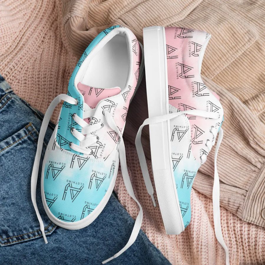 Women's Blue Pink Lace up Shoes product image (9)