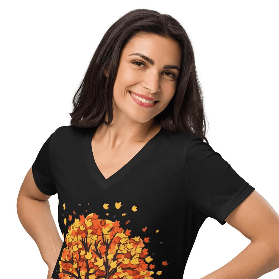 Autumn Vibes Tree V-Neck Tee product image (11)