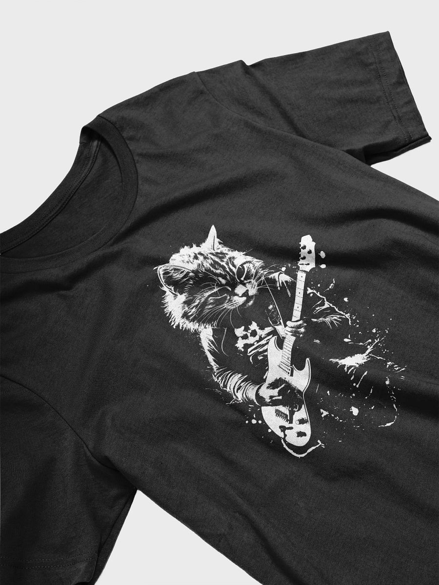 Cat Playing Guitar Tee - Rock & Roll Rocker Graphic Unisex Shirt product image (2)