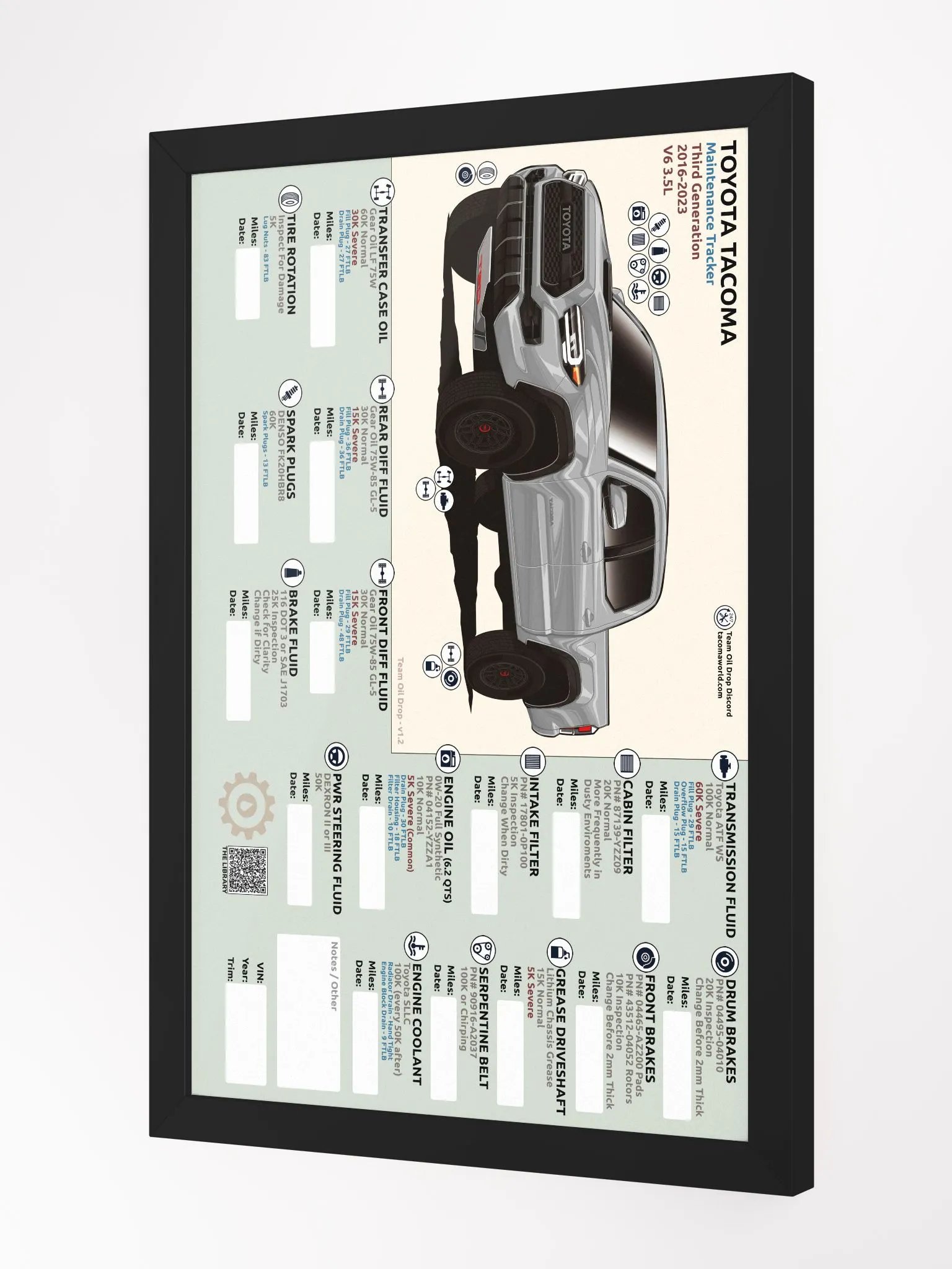 3RD GEN MAINTENANCE TRACKER V1.2 - Silver/Cement (FRAMED) product image (3)