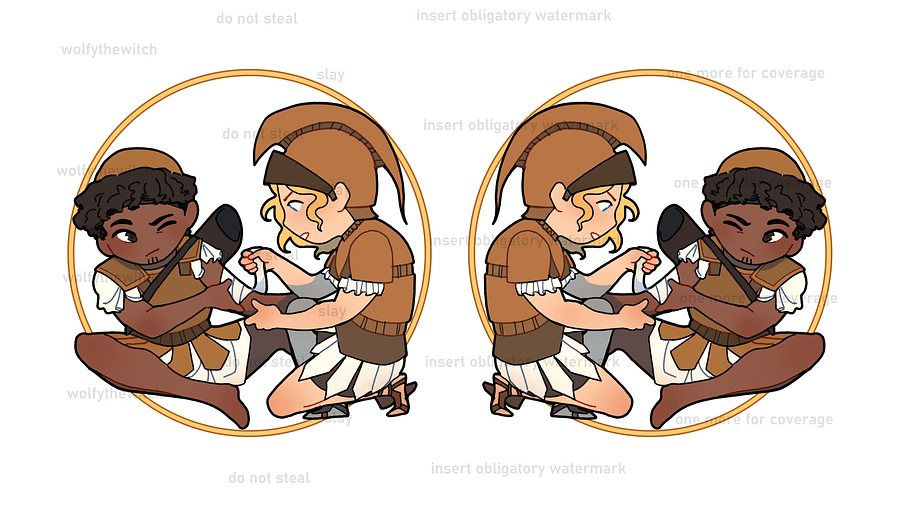 Achilles and Patroclus Acrylic Charm product image (3)