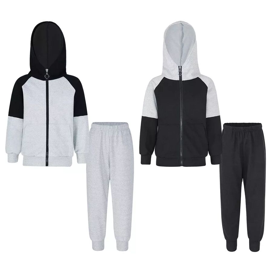 Kids Boys Hooded Joggers Sport Suit Activewear Tracksuit Lounging Outfits Gym product image (4)