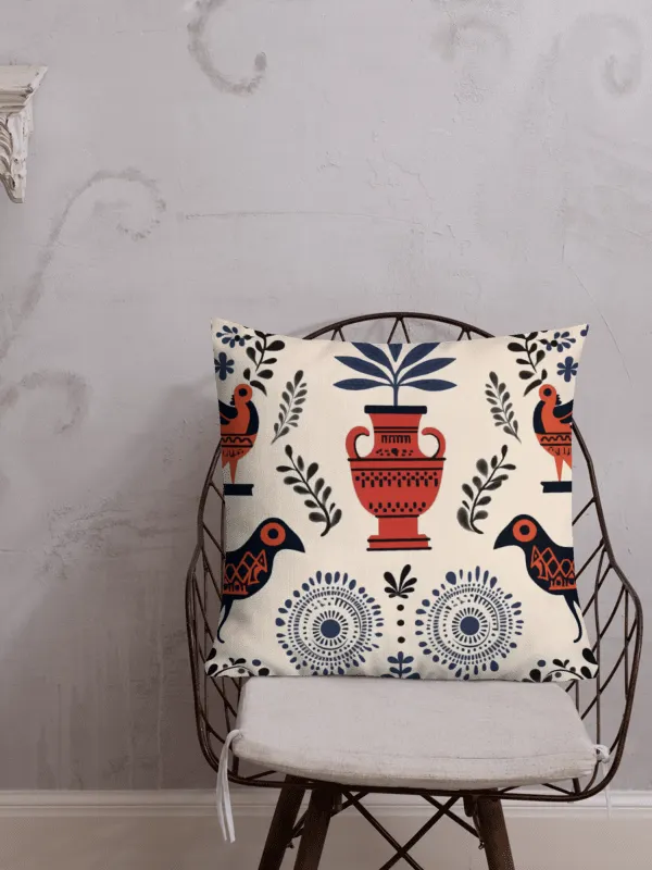 Hellenic Folk Elegance: Greek Heritage Cushion product image (1)