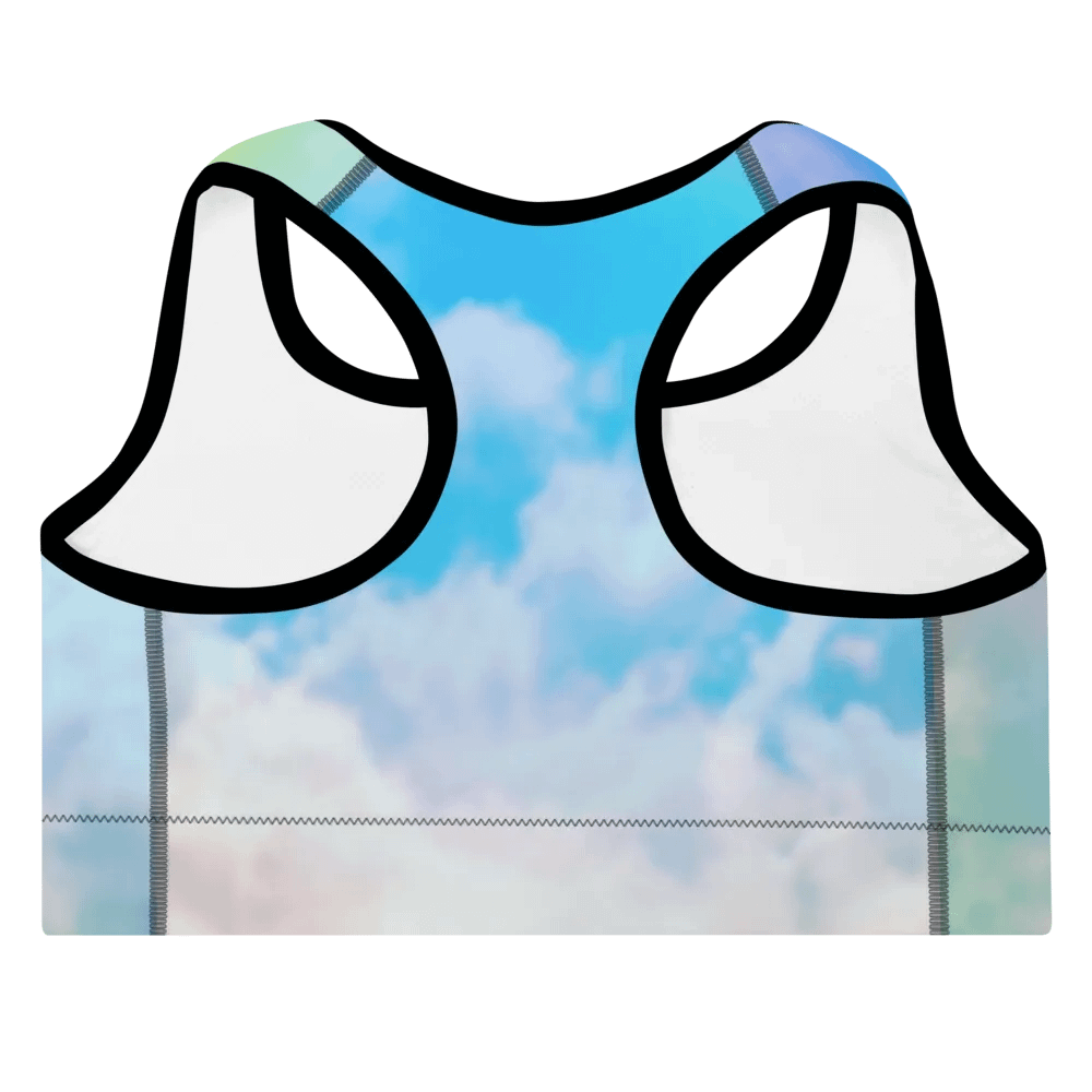 Blur cloud rainbow Design Padded Sports Bra - v6 product image (9)