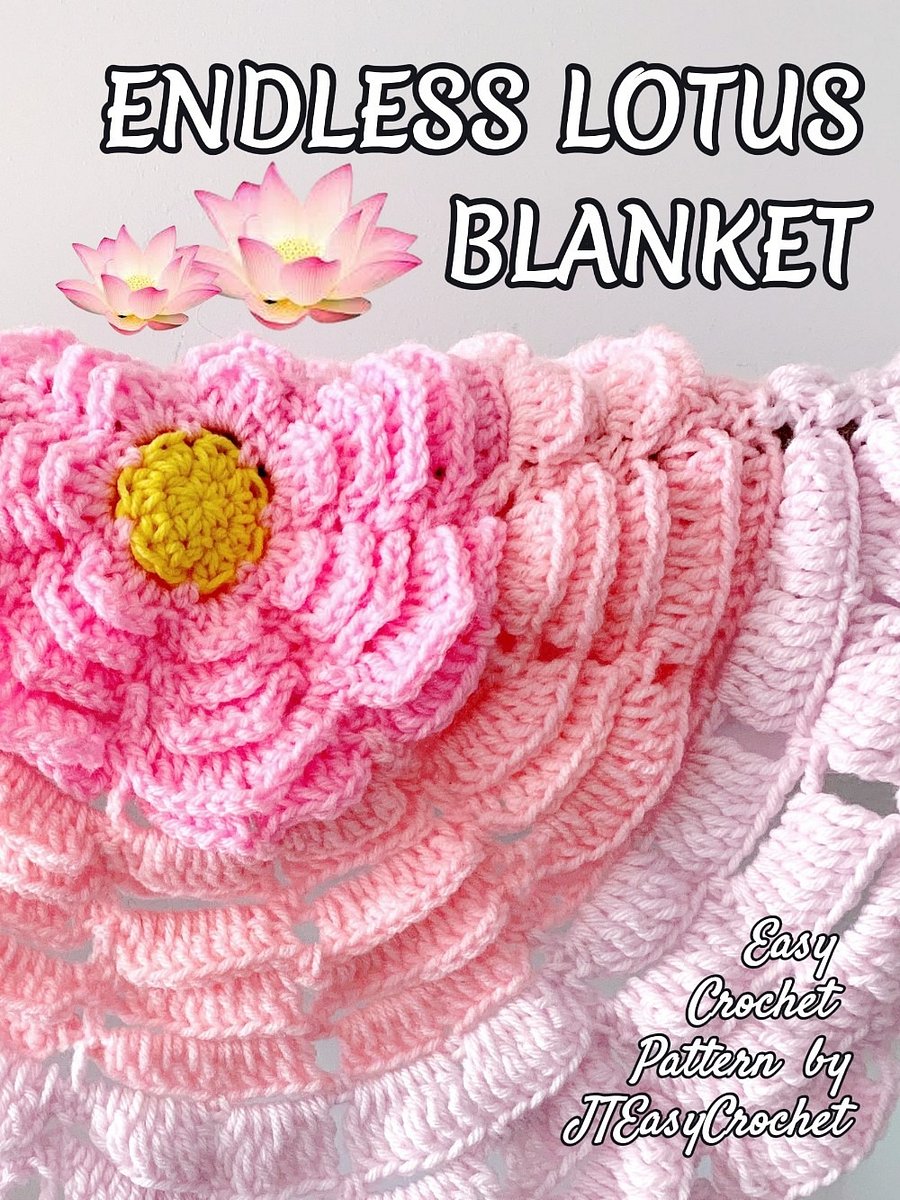 Lotus Flower Baby Blanket Crochet Pattern, Round Floral Throw Blanket Newborn Photo Prop Baby Shower Gift product image (4)
