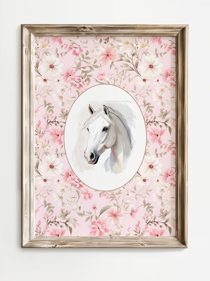 Horse on Pink Floral Pattern Nursery and Home Decor product image (1)