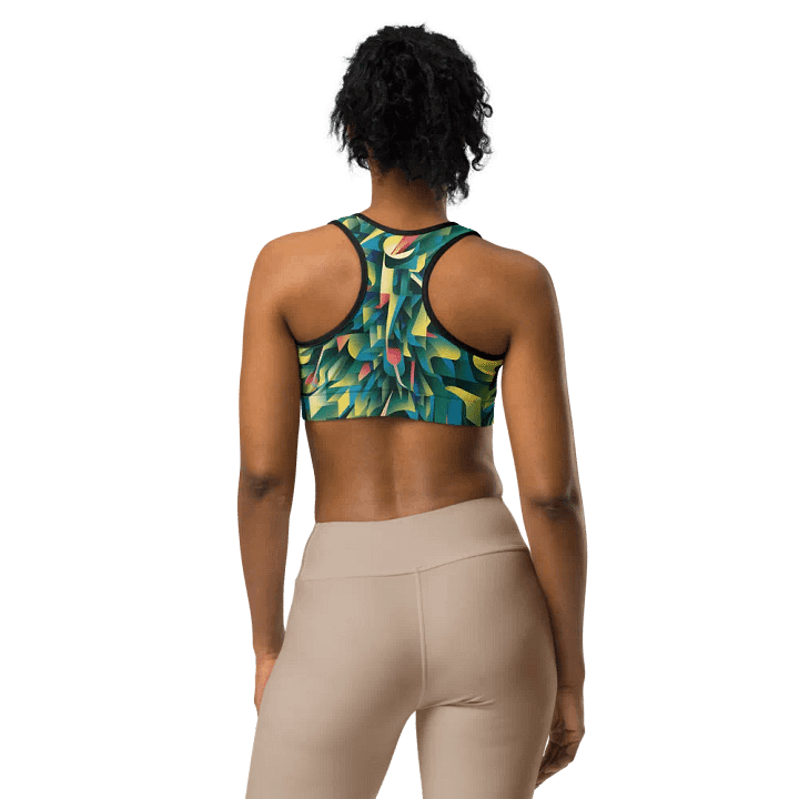 Abstract Lithographic Pattern Design Sports Bra - V8 product image (1)