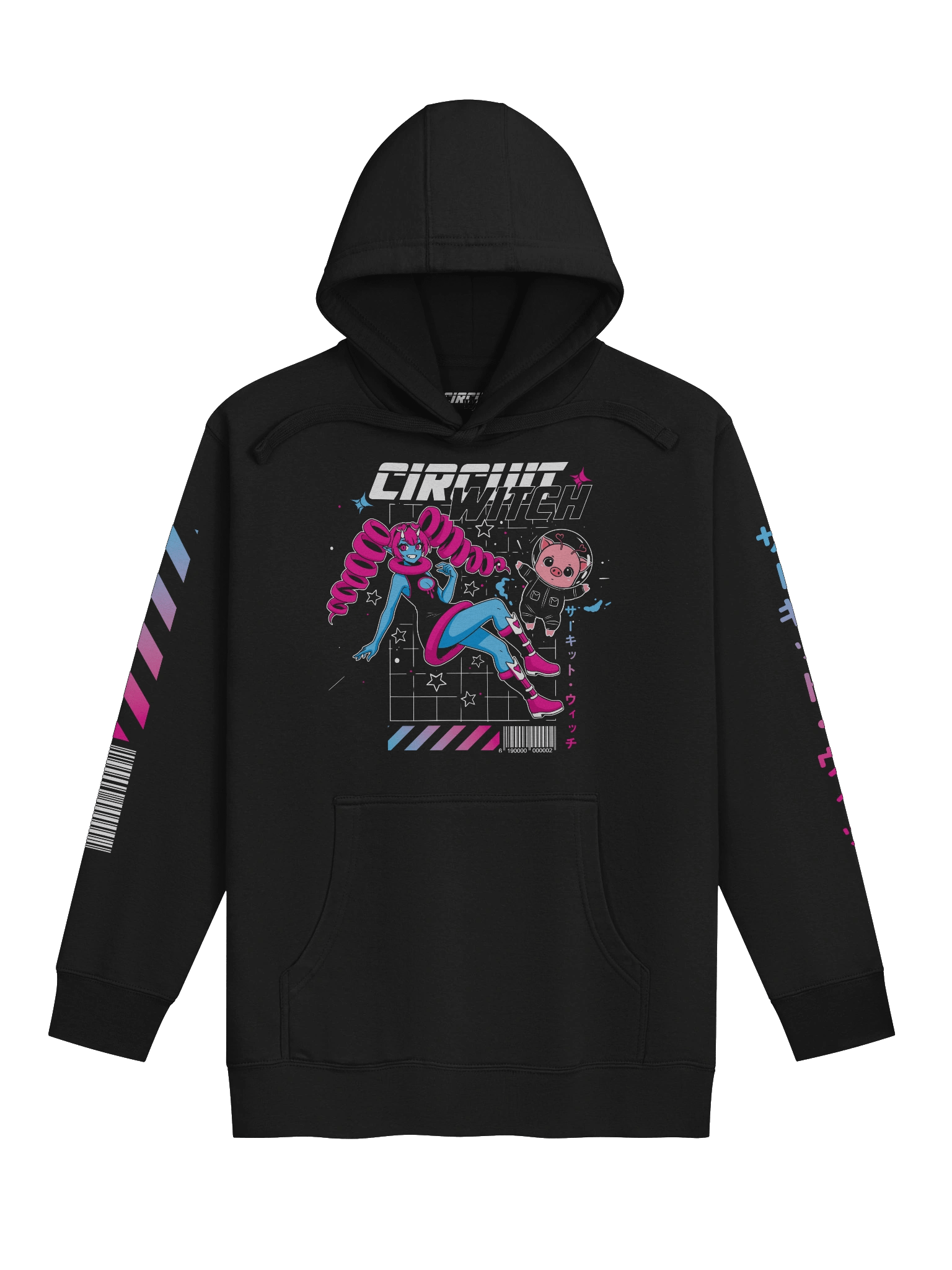 Circuit Witch & PuuPuu The Space Pig Cyberpunk Style - Hoodie w/ Pocket (S-3XL) product image (1)