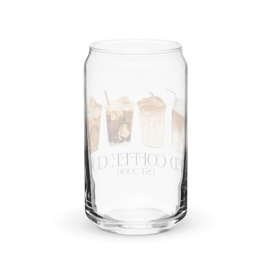 Iced Coffee Club Print Glass Can Cup With Or Without Lid product image (6)