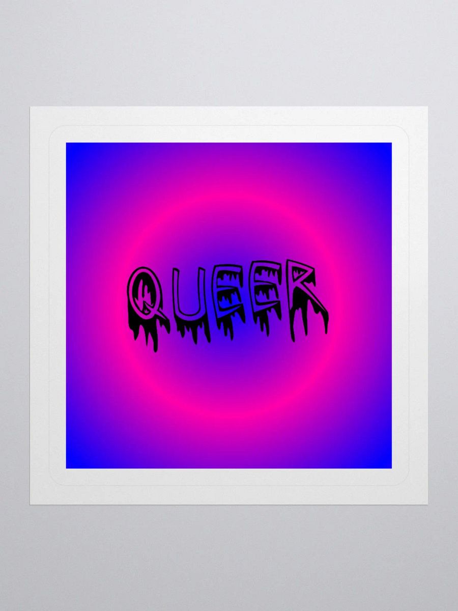Queer Horror Style Sticker, Pink Blue Cotton Candy Colors Creepy Pride Art product image (1)