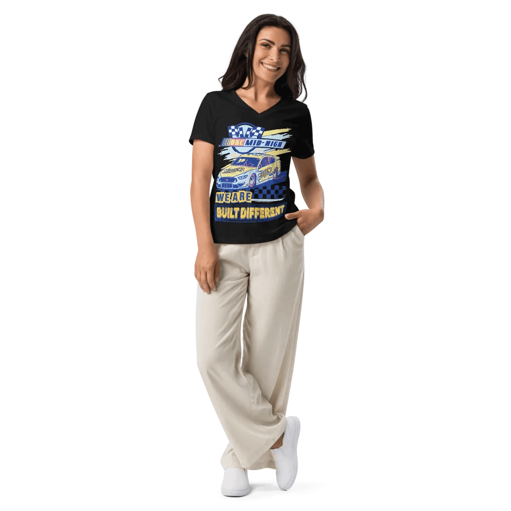 Retro Racing Chic V-Neck Tee product image (9)