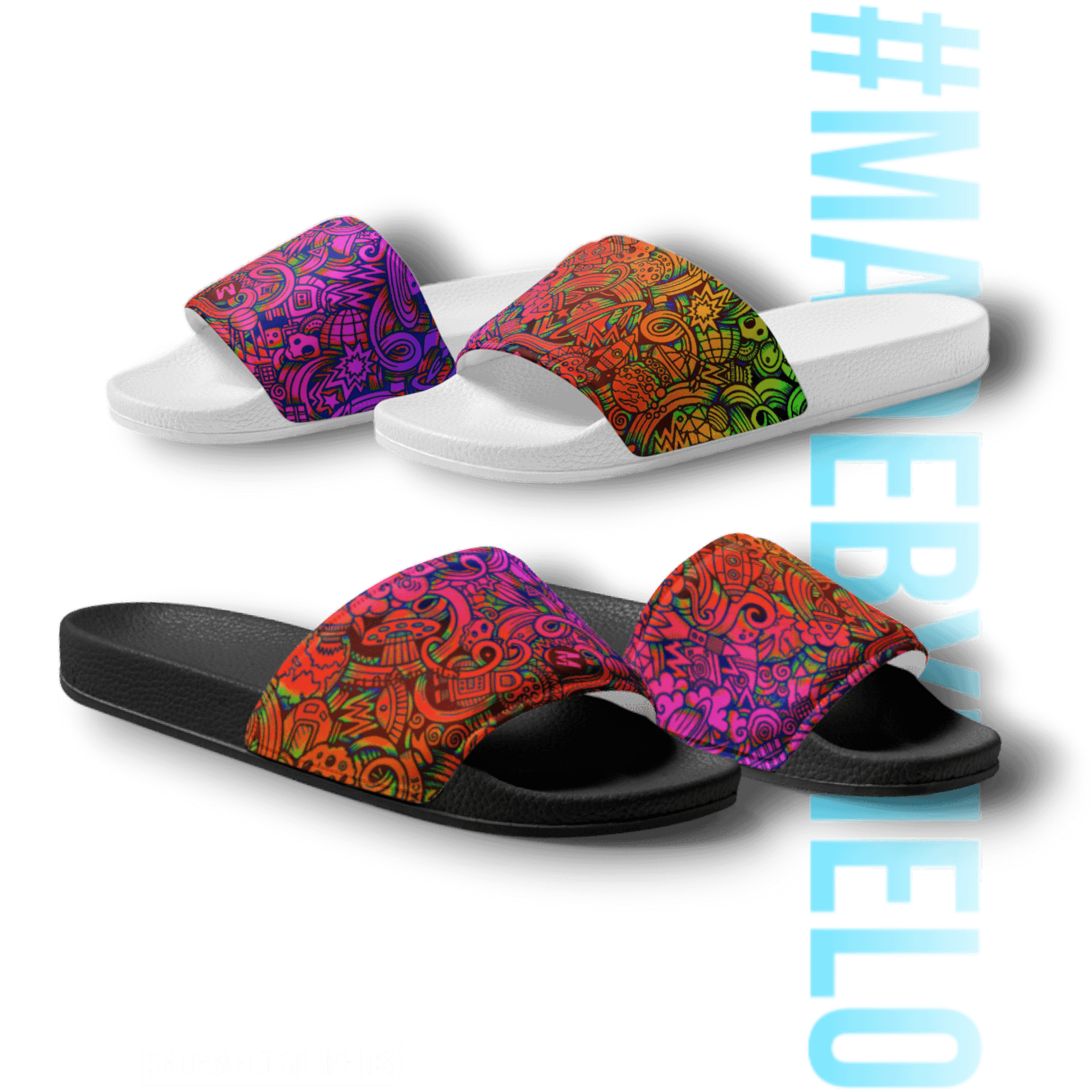 Rainbow Space Scribble - Women's Slides | #MADEBYMELO product image (6)