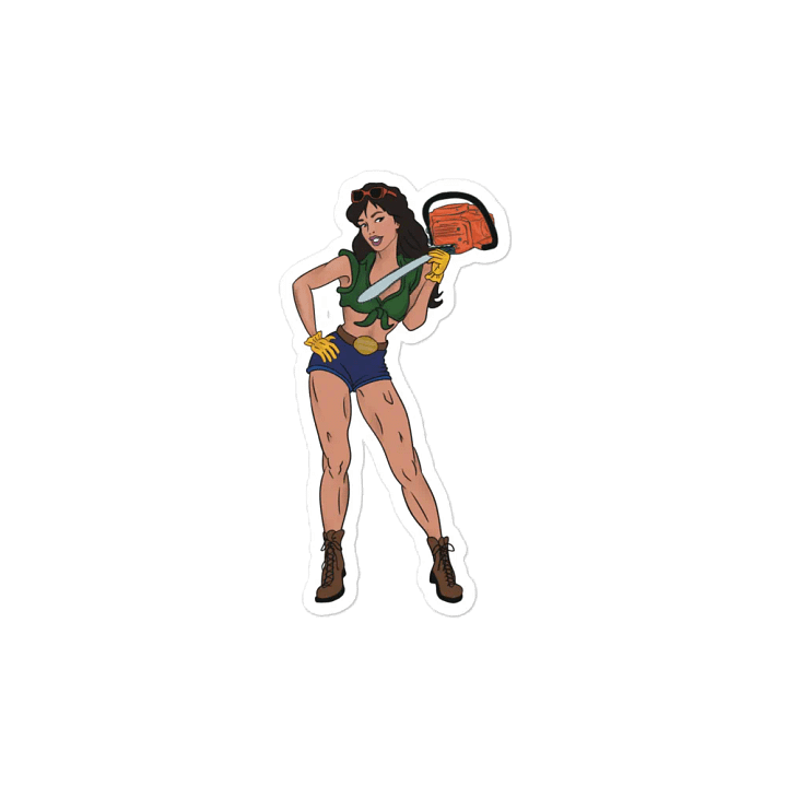 Brunette Chainsaw Betty Pinup Magnet product image (2)