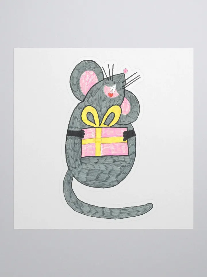Present mouse sticker product image (1)