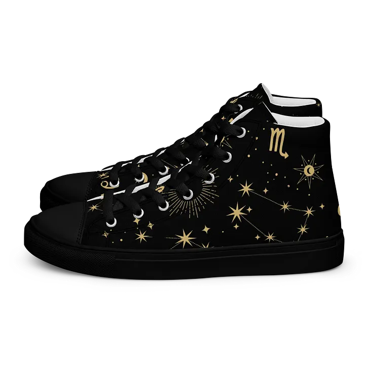 Cosmic Zodiac High Top Shoes Astrology Inspired Men’s Canvas Sneakers for Celestial & Streetwear Style product image (1)