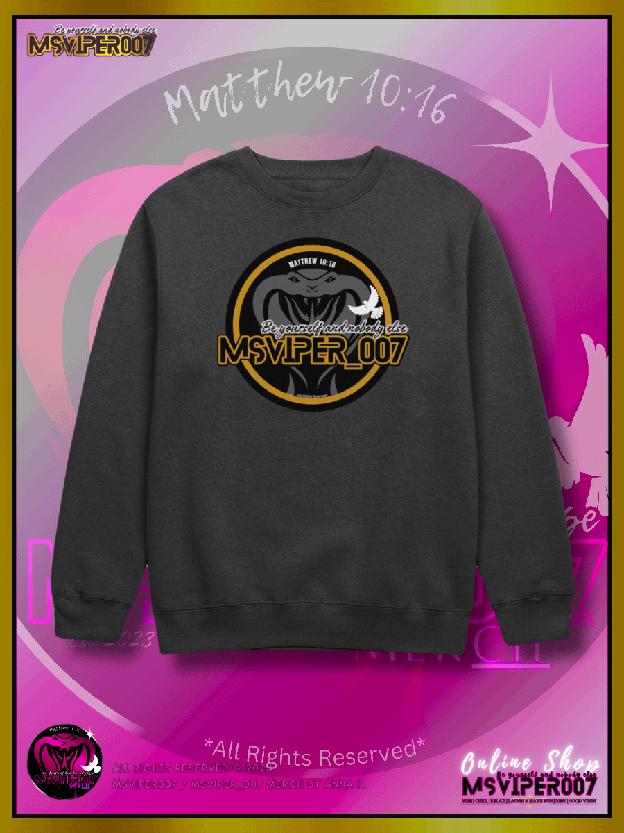 Sweatshirt - "MsViper_007™ Brand Classic" [gld-yllw/blk emblem] - Streetwear/Cozy Sweatshirt By Anna H. product image (1)