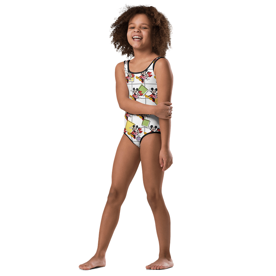 Mickey and Minnie mouse (art by Dina R.) acrylic painting picture - Kids Swimsuit product image (4)