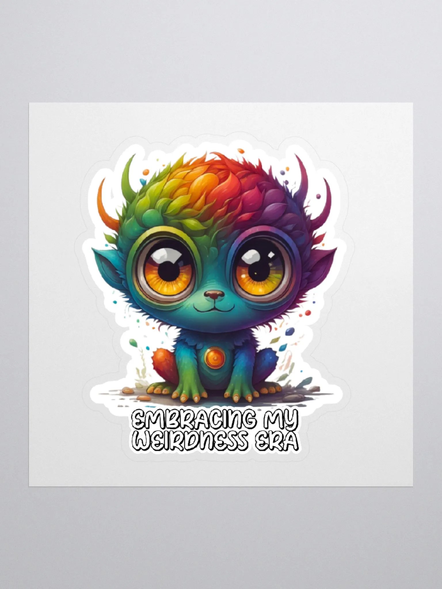 Embracing My Weirdness Era-Kawaii Cute Colorful Creature Sticker-Rainbow Sticker-LGBTQIA+ Sticker product image (3)