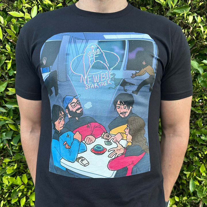 "Chillin' in Ten Forward" T-shirt by SKELERANG (Black) product image (1)