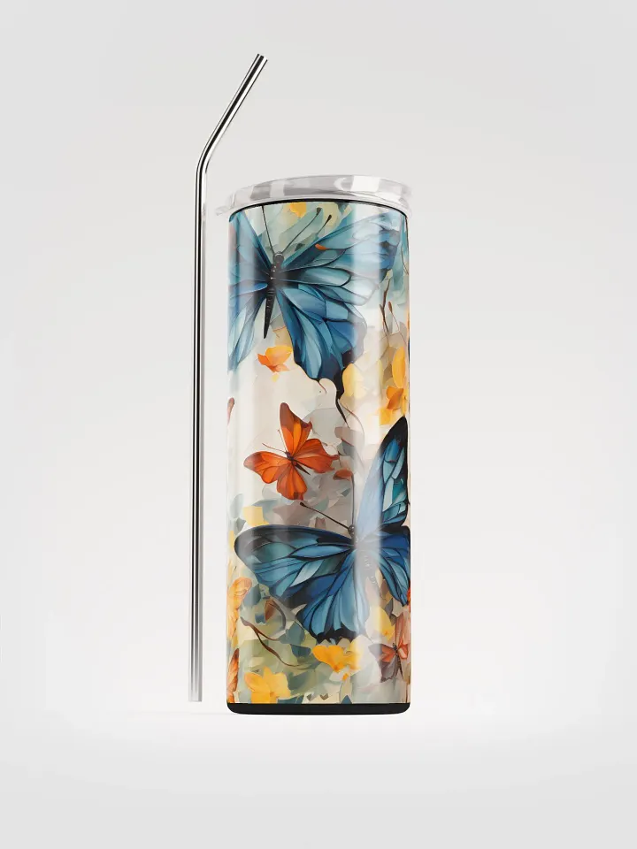 Embrace Artistry: Butterfly Oil Painting Style Stainless Steel Tumbler! 🦋🎨 product image (1)